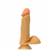 Pênis  com escroto ventosa e vertebra Cyber 19x5cm