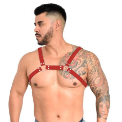 Harness em elástico com metal vermelho