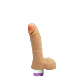 Pênis silicone vibrador interno 17,5x4cm